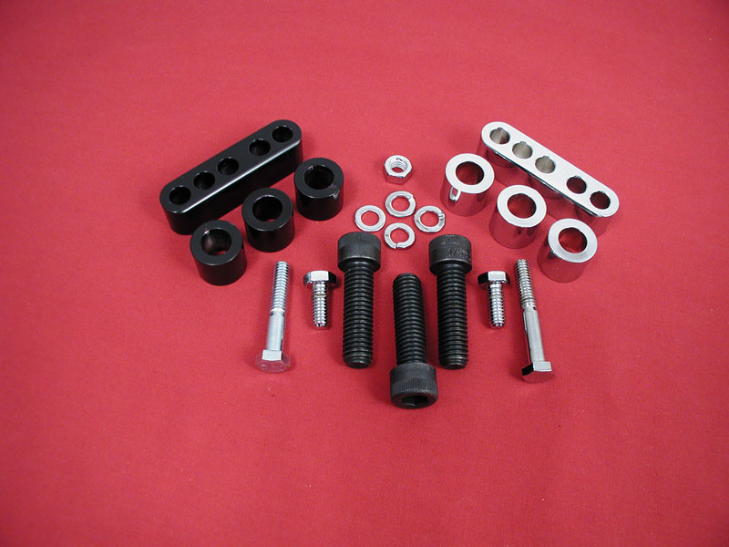 Harley Touring Model Floorboard spacer kit '86-'08 Black - Click Image to Close